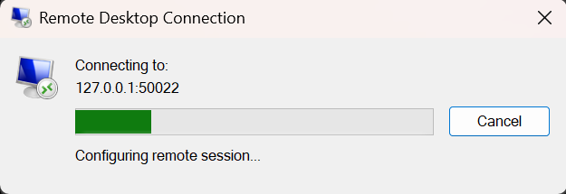 RDP certificate warning during the Bastion tunnel connection