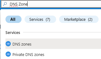 Search for DNS Zone in the Azure Marketplace