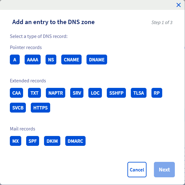 OVH DNS entries