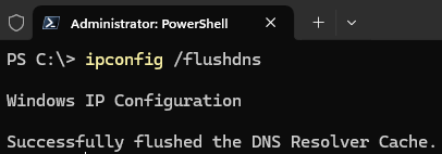Flush the local DNS cache