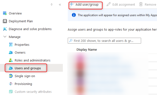 Assign users or groups to the enterprise application