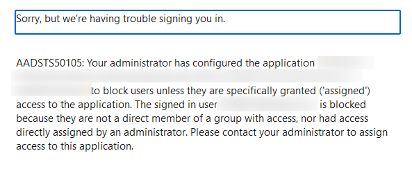 Access denied error for unauthorized users