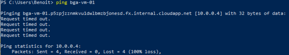 Ping failing before the firewall rule is applied