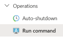 Running the command through the Azure portal's run command feature
